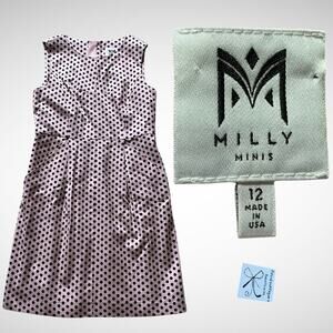 Milly Minis Polka Dot Sheath Sleeveless Dress Kids Sz 12
